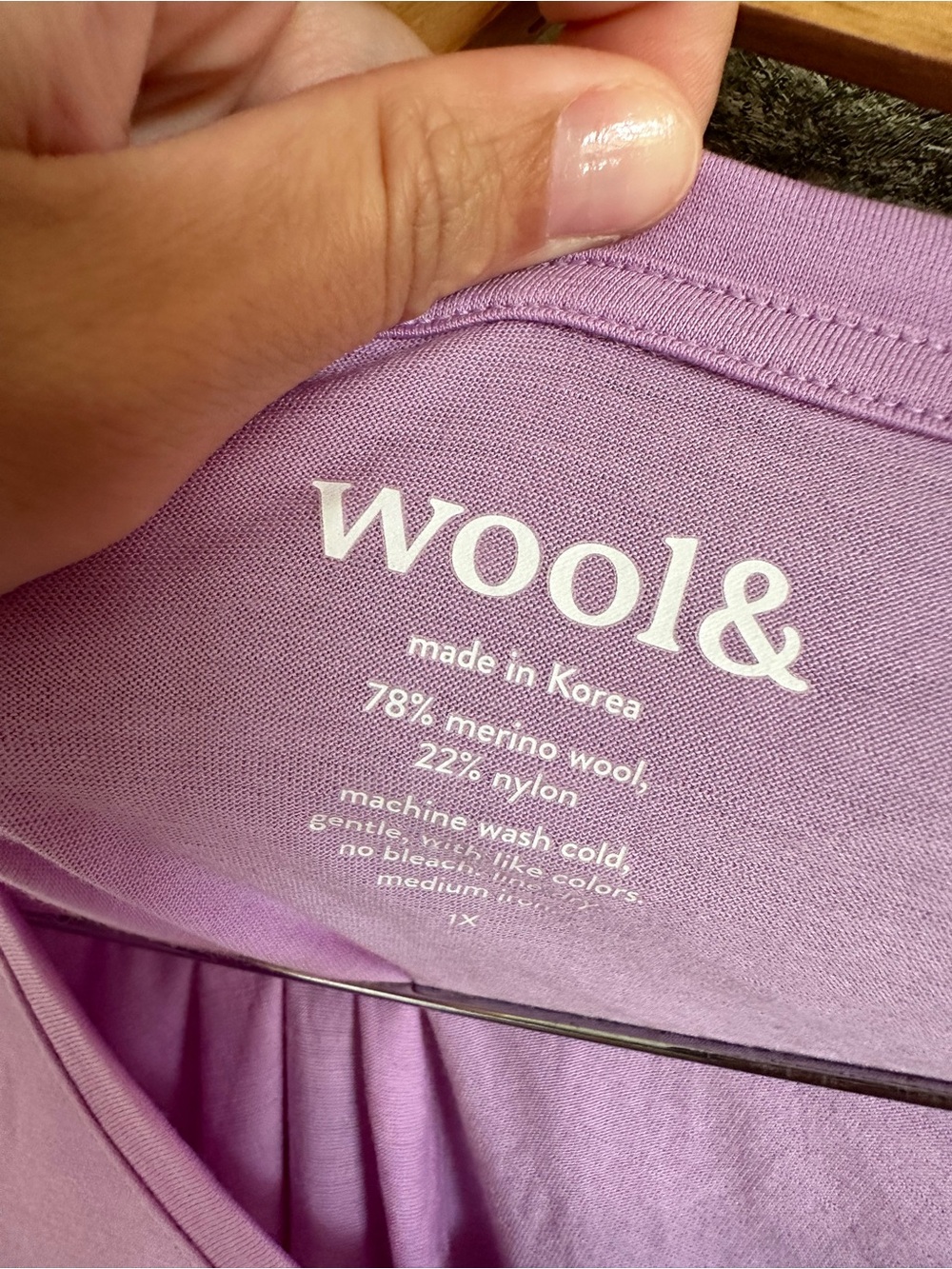 wool& Celine Merino Wool Signature Elbow Sleeve Tee - Wild Orchid sz 1X - Picture 7 of 8